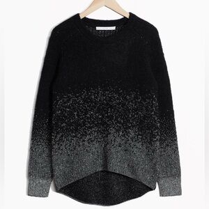 & Other Stories Black and Silver Ombre Crewneck Sweater